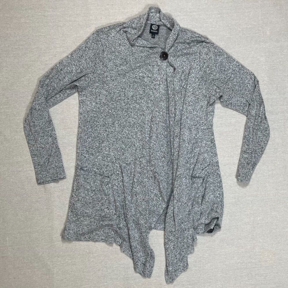 Bobeau | Gray Asymmetrical Long Line Cardigan | XL